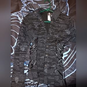 Lip Service Long Sleeve Snap Up Top